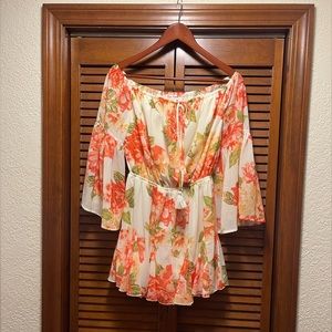 Floral Wide Sleeve Romper